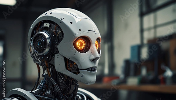 Fototapeta amazing cyborg robot