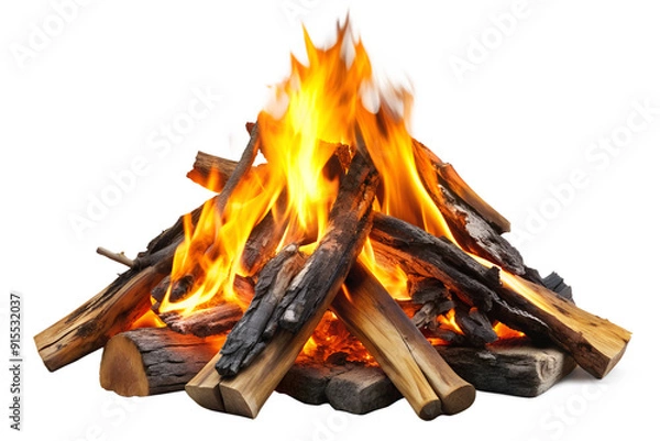 Obraz Fireplaces campfire isolated on white background