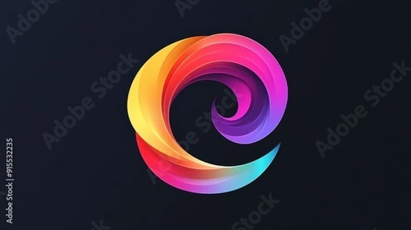 Fototapeta Develop a stunning color-changing logo against a black background.