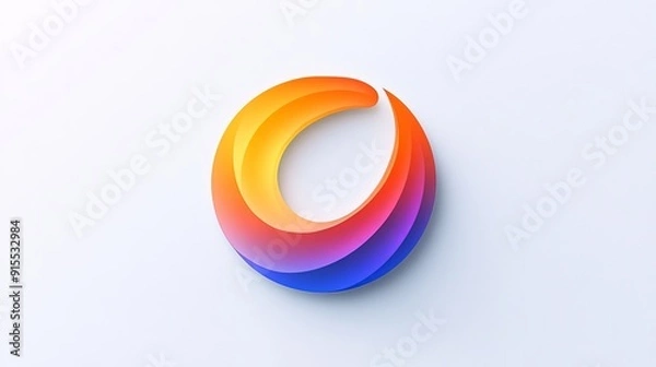 Fototapeta Develop a unique and beautiful logo with shifting colors on a white backdrop, combining contemporary style with smooth gradients