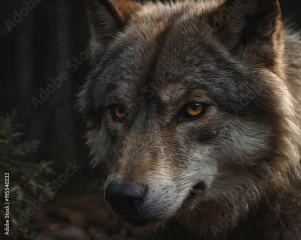 Fototapeta Intense Close-Up of a Wolf