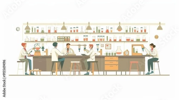 Fototapeta Scientists Working in a Laboratory - Research and Development