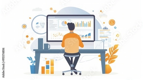 Fototapeta Business Analytics: Data Analysis and Insights for Success