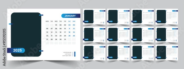 Obraz Desk Calendar Template 2025