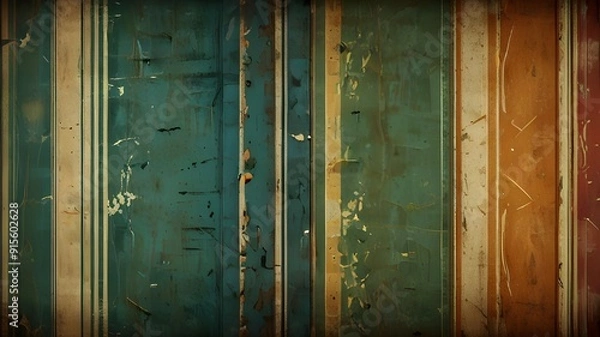 Fototapeta old iron door background with green paint texture