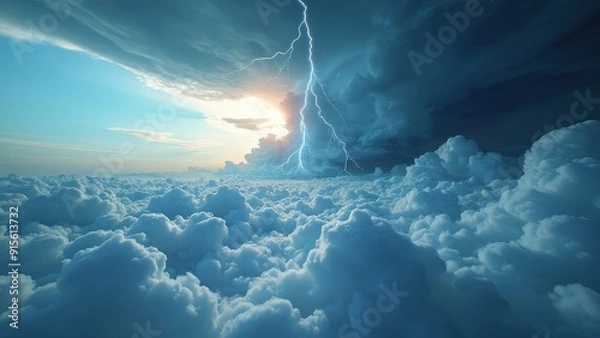Fototapeta blue sky and clouds generative ai