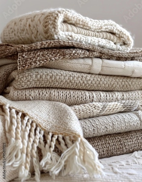 Fototapeta Textile Varieties, fabric types, material differences, textile choices, fabric properties, diverse textures