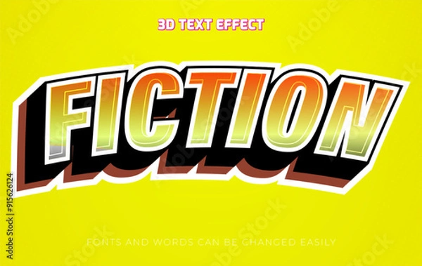 Fototapeta Fiction retro 3d editable text effect style