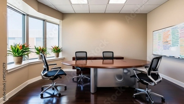 Fototapeta Empty meeting room in office. Modern office.