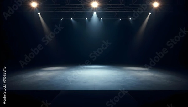 Fototapeta Empty Stage with Spotlights