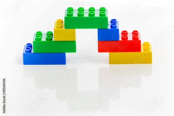 Fototapeta Colorful plastic bricks