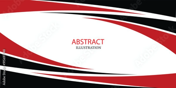 Fototapeta abstract red and black lines background in white background with curves. vektor