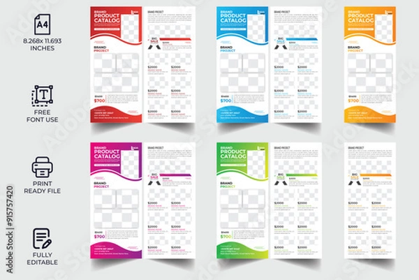 Obraz Product Catalogue & modern Rollup Dl flyer design template, Minimalist product brochure template design,  corporate flyer, business flyer, catalog, modern catalog, rollup design, dl flyer catalog