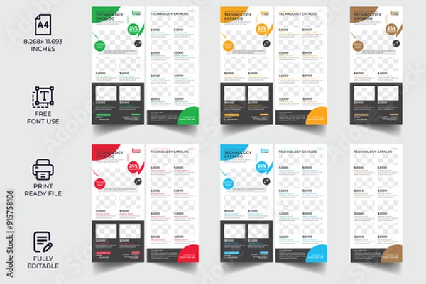 Obraz Product Catalogue & modern Rollup Dl flyer design template, Minimalist product brochure template design,  corporate flyer, business flyer, catalog, modern catalog, rollup design, dl flyer catalog