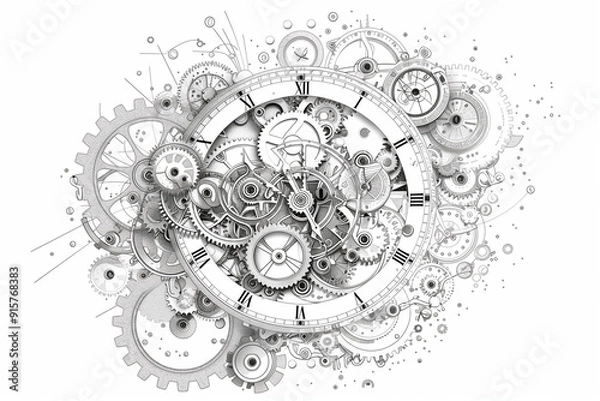 Fototapeta Clockwork Intricacy: A Mechanical Marvel