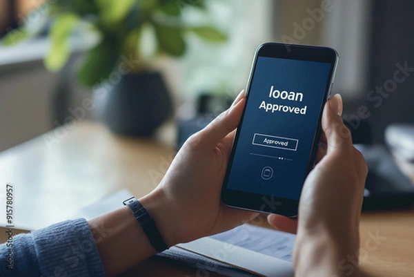 Obraz Loan Approved on Smartphone