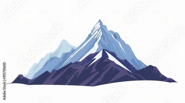 Obraz Snowy Mountain Peak Illustration - Vector Graphic