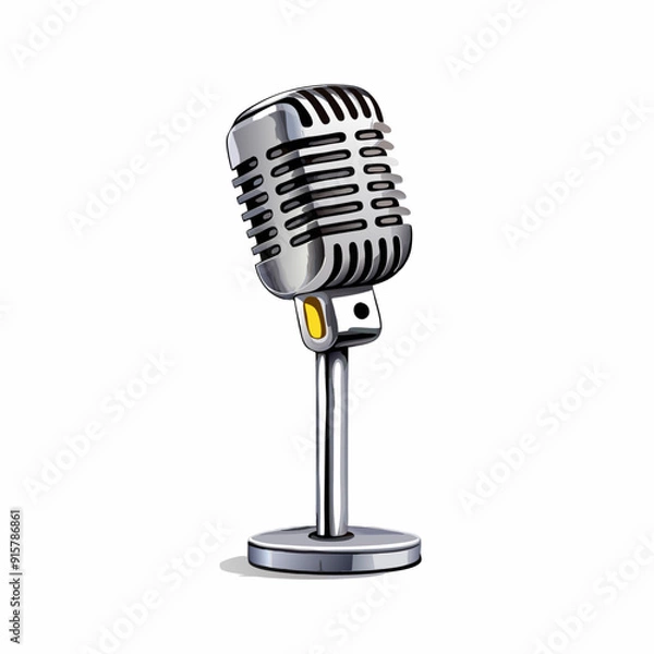 Fototapeta Vintage Microphone Isolated on a isolated white background (13)