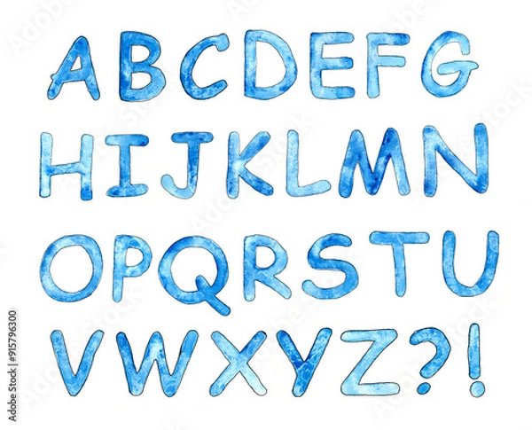 Obraz Alphabet, Buchstaben in Aquarell handgemalt