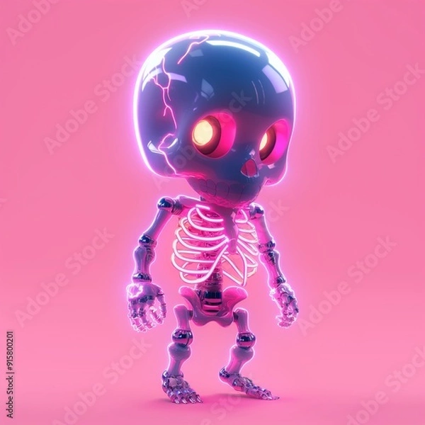 Obraz blue robot with heart