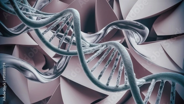 Fototapeta Contemporary Abstract Molecular Structures for Scientific or Medical Use Visualization of DNA Helix and Atomic Pattern Abstract Background Illustrating Molecular Wave Flow