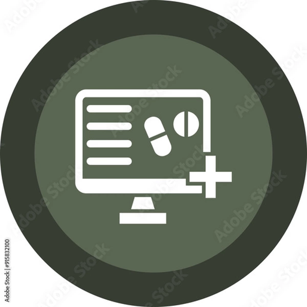Obraz Online Pharmacy Glyph Circle Icon