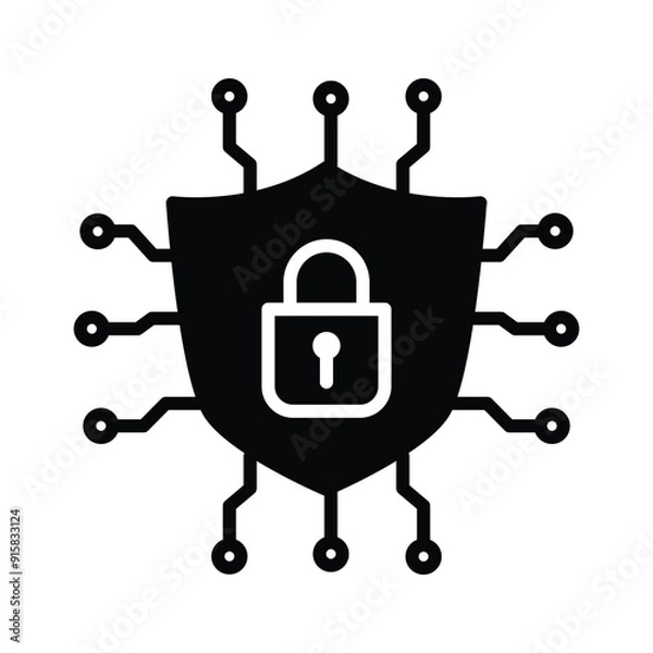 Fototapeta cyber security solid icon vector design good for web or mobile app