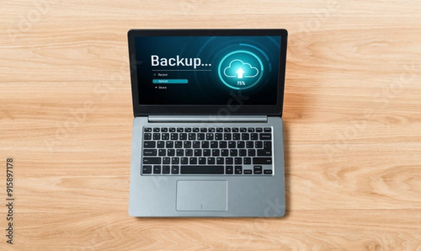 Fototapeta Backup Storage Data Internet Technology Business concept. Database storage cloud technology file data transfer sharing, cyber, big data information, internet banking application download upload snugly