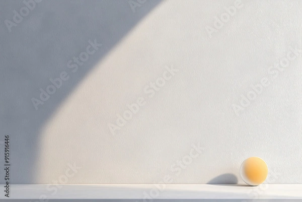 Obraz Minimalist Composition With White Wall and Ball in Sunlight
