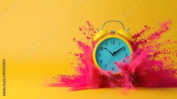 Fototapeta  Bright, popping colors with countdown clock, energetic reminder 