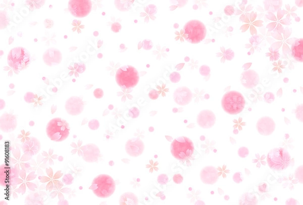 Fototapeta 桜　和紙　年賀状