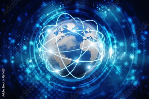 Fototapeta globe internet connecting