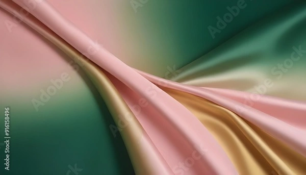 Fototapeta A luxurious ombre transitioning from deep emerald green at the top to a rich gold at the bottom, with a fine, satin-like texture giving the gradient a regal, opulent feel.