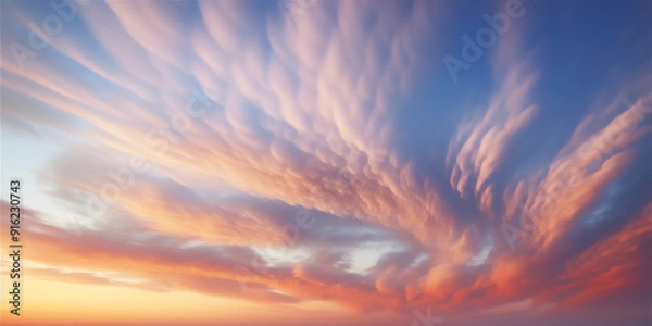 Fototapeta Sunset sky with beautiful dramatic clouds version 74