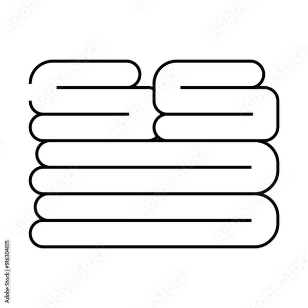 Fototapeta towels set line icon vector. towels set sign. isolated contour symbol black illustration
