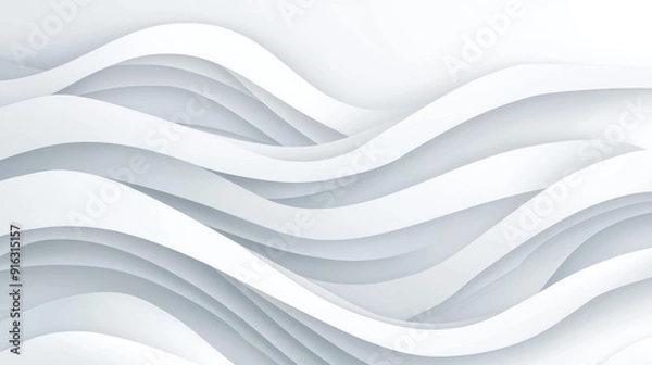 Fototapeta Experience the allure of abstract white lines seamlessly flowing in this modern flat illustration, perfect for any design project.