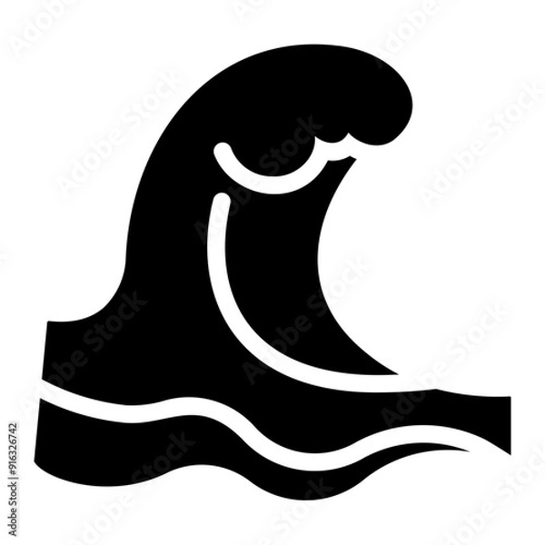 Fototapeta tsunami Solid icon