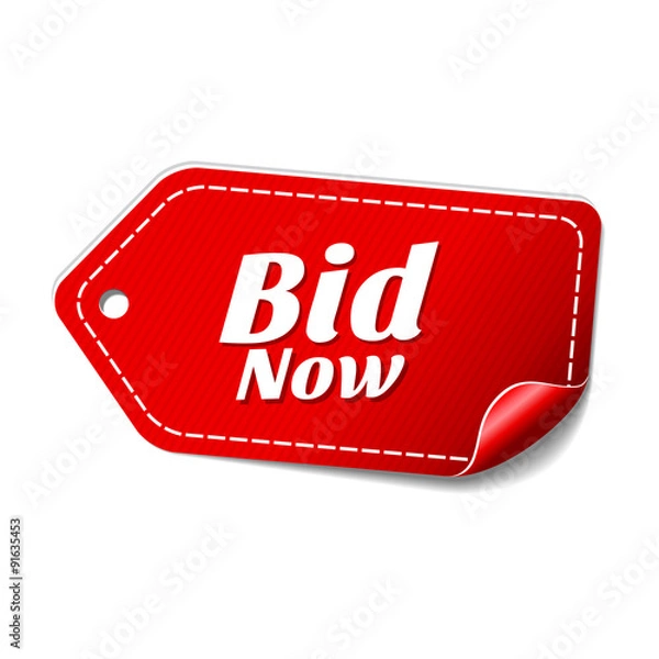 Obraz Bid Now Red Vector Icon Design