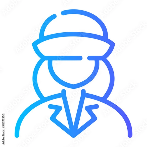 Fototapeta policewoman Line Gradient Icon