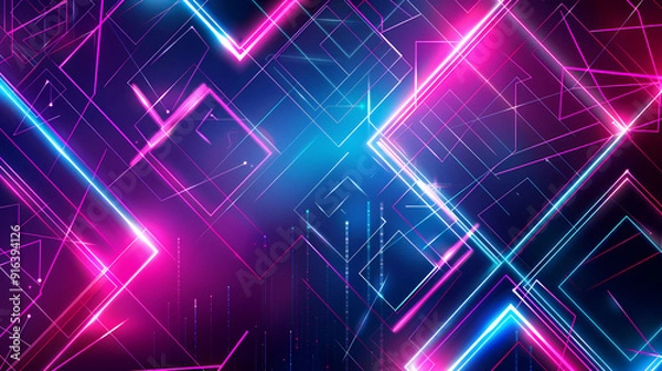 Fototapeta Abstract geometric pattern background with a modern sense of technology