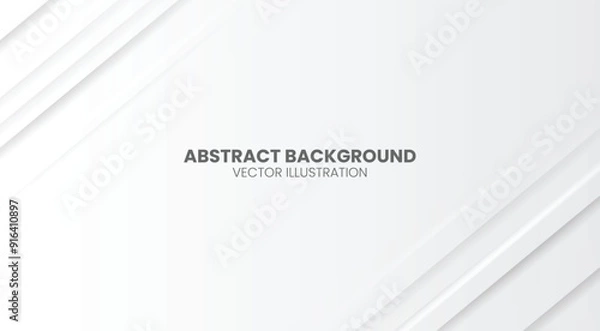 Obraz Abstract white and gray gradient color light shadow line premium vector background