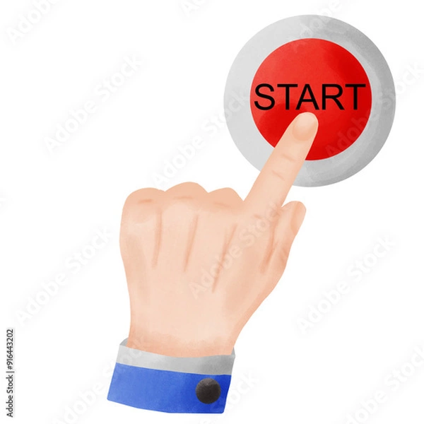 Obraz hand pushing Start button