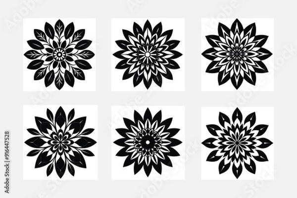 Fototapeta Six simple art pattern vector illustration