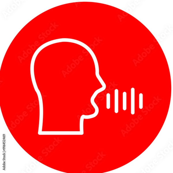 Fototapeta Speech Vector Line White Circle Red