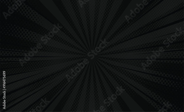 Obraz Comics rays background with halftones