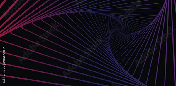 Obraz Dark background with circular staircase shaped lines