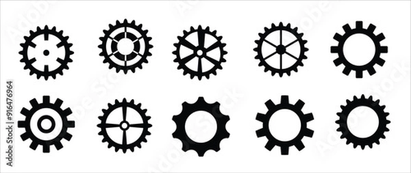 Obraz gear icon set, gear icons logo, gear vectors.