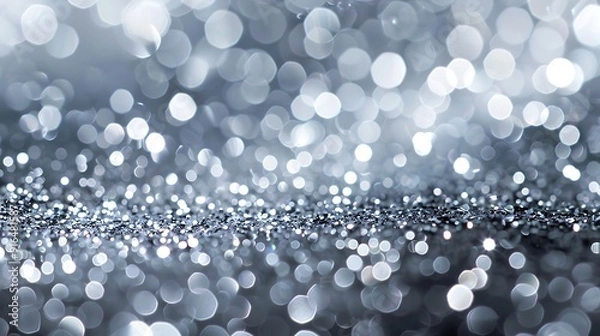 Fototapeta A background of bokeh lights texture, blurred light dots in bright white and silver tones, elegant and festive feel, hd quality, natural look. --ar 16:9 --v 6.0 --s 250 --style raw