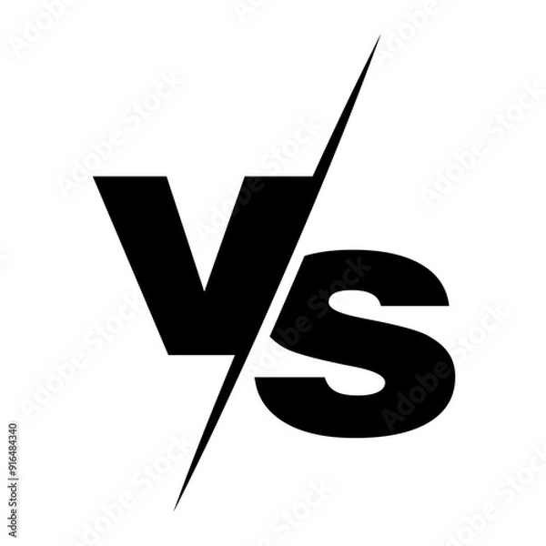 Obraz VS versus letters vector logo icon isolated on white background. VS versus symbol for confrontation or opposition design concept. png file type