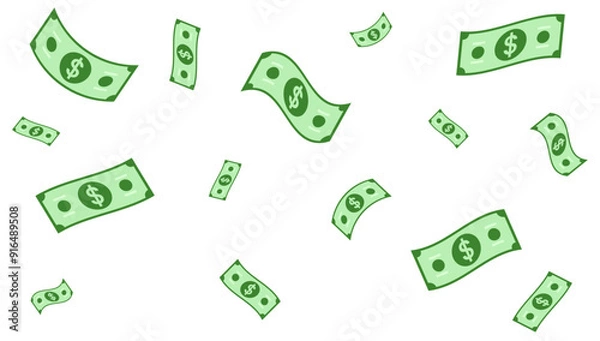 Obraz Falling dollars money border flat illustration 